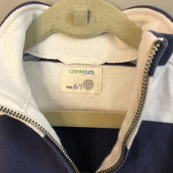 CREWCUTS rugby stripe half zip - Picture 2 of 3